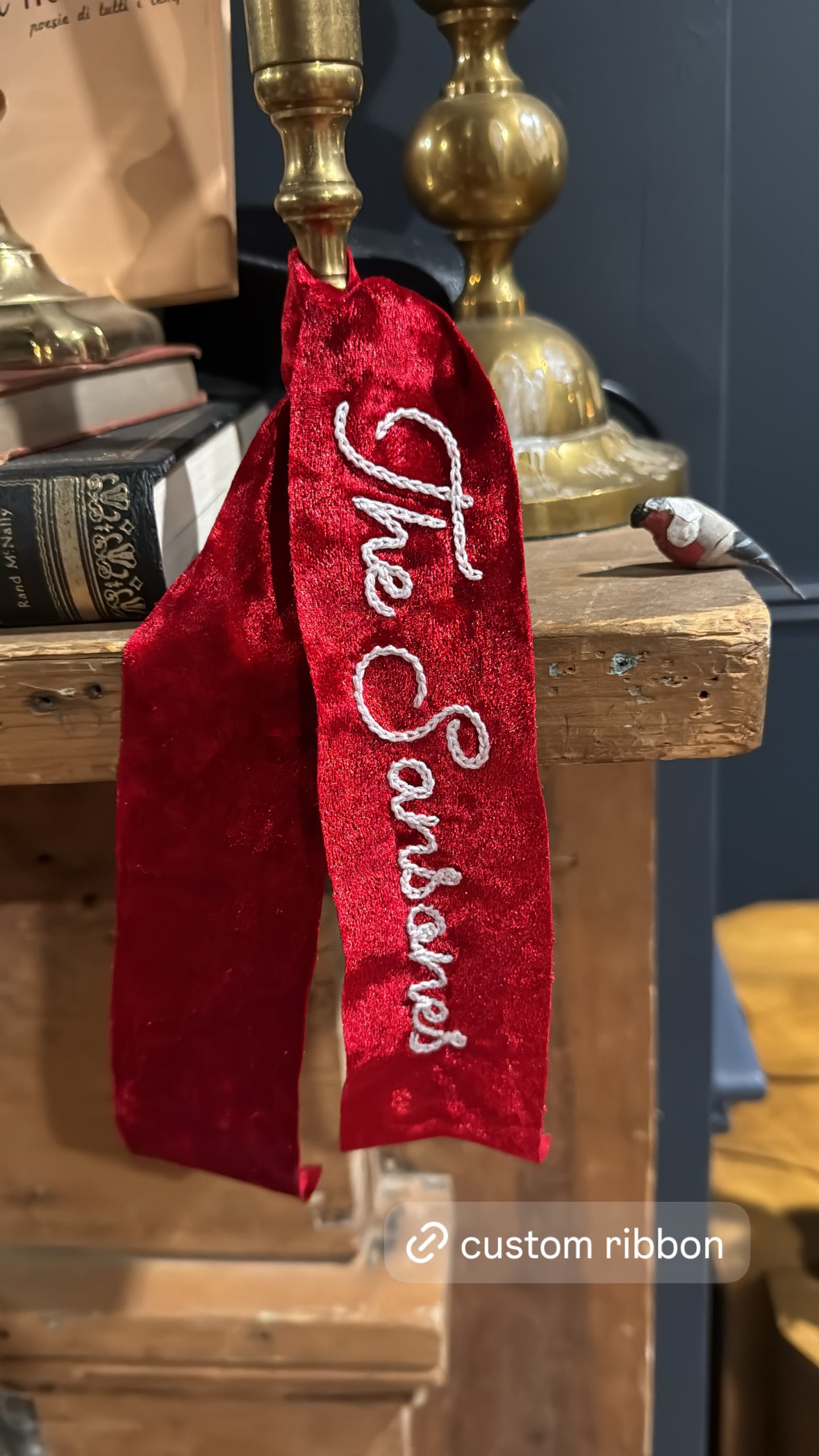 Custom Hand Embroidered Ribbon