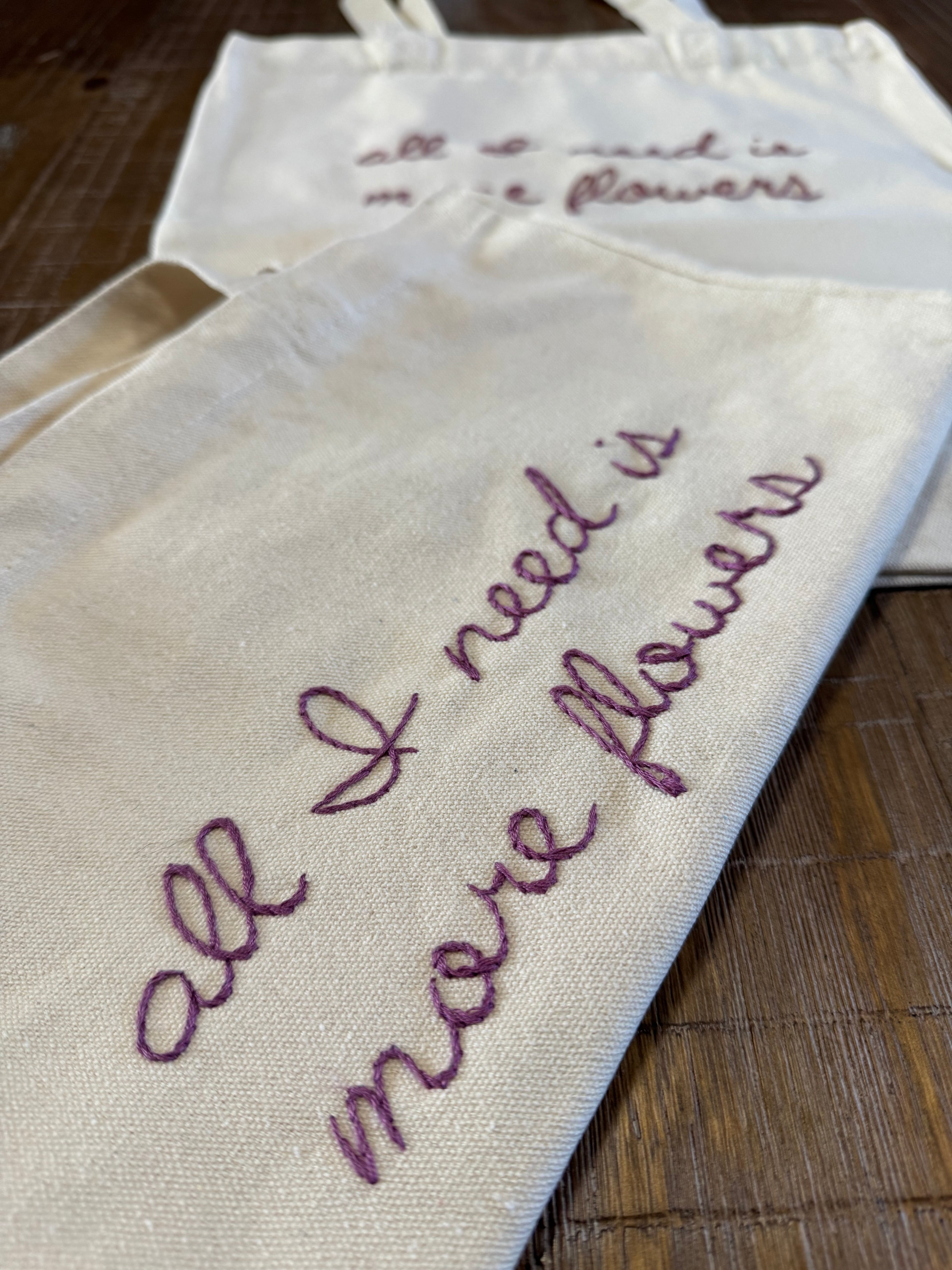 Hand Embroidered Tote Bag
