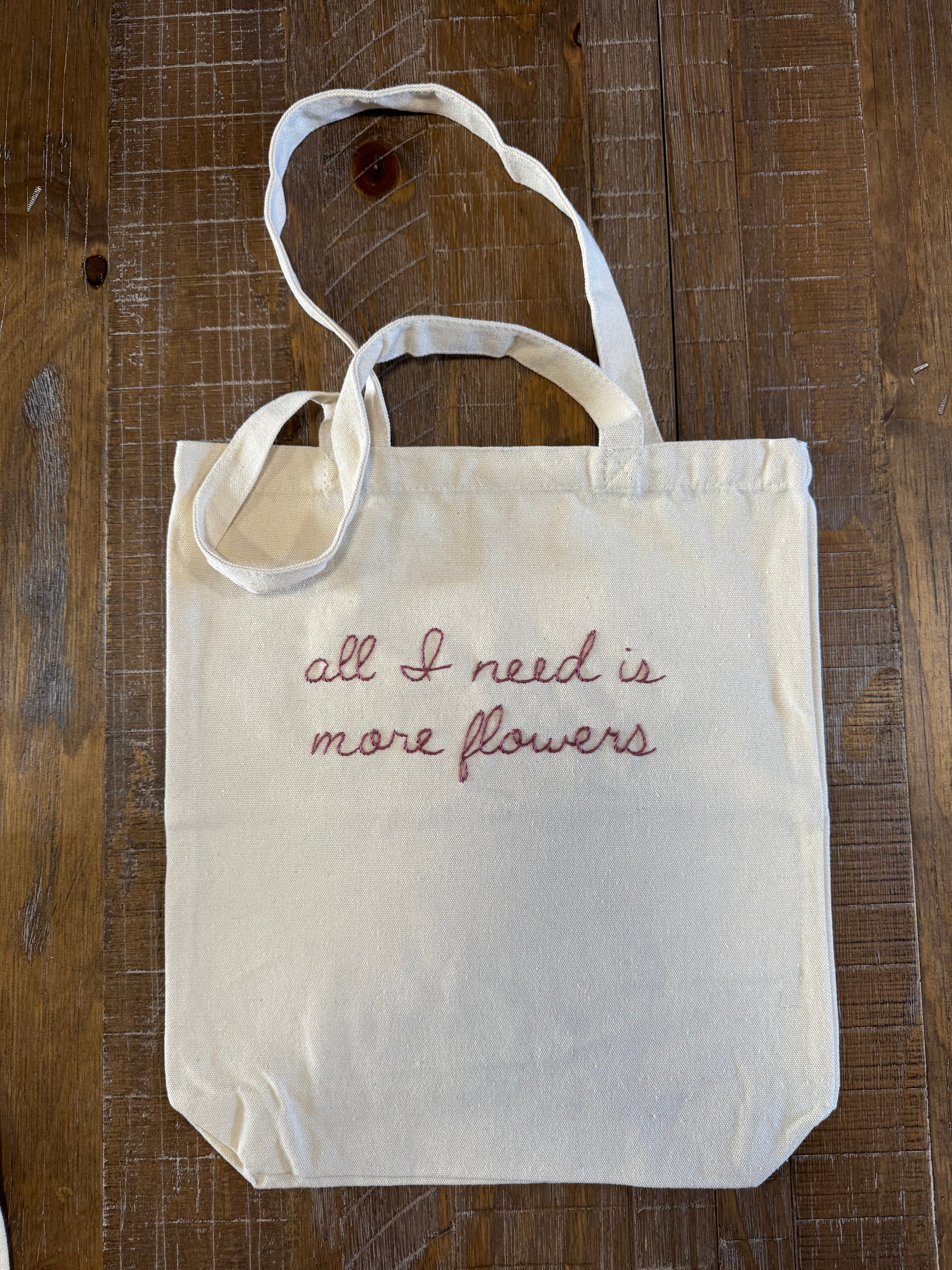 Hand Embroidered Tote Bag