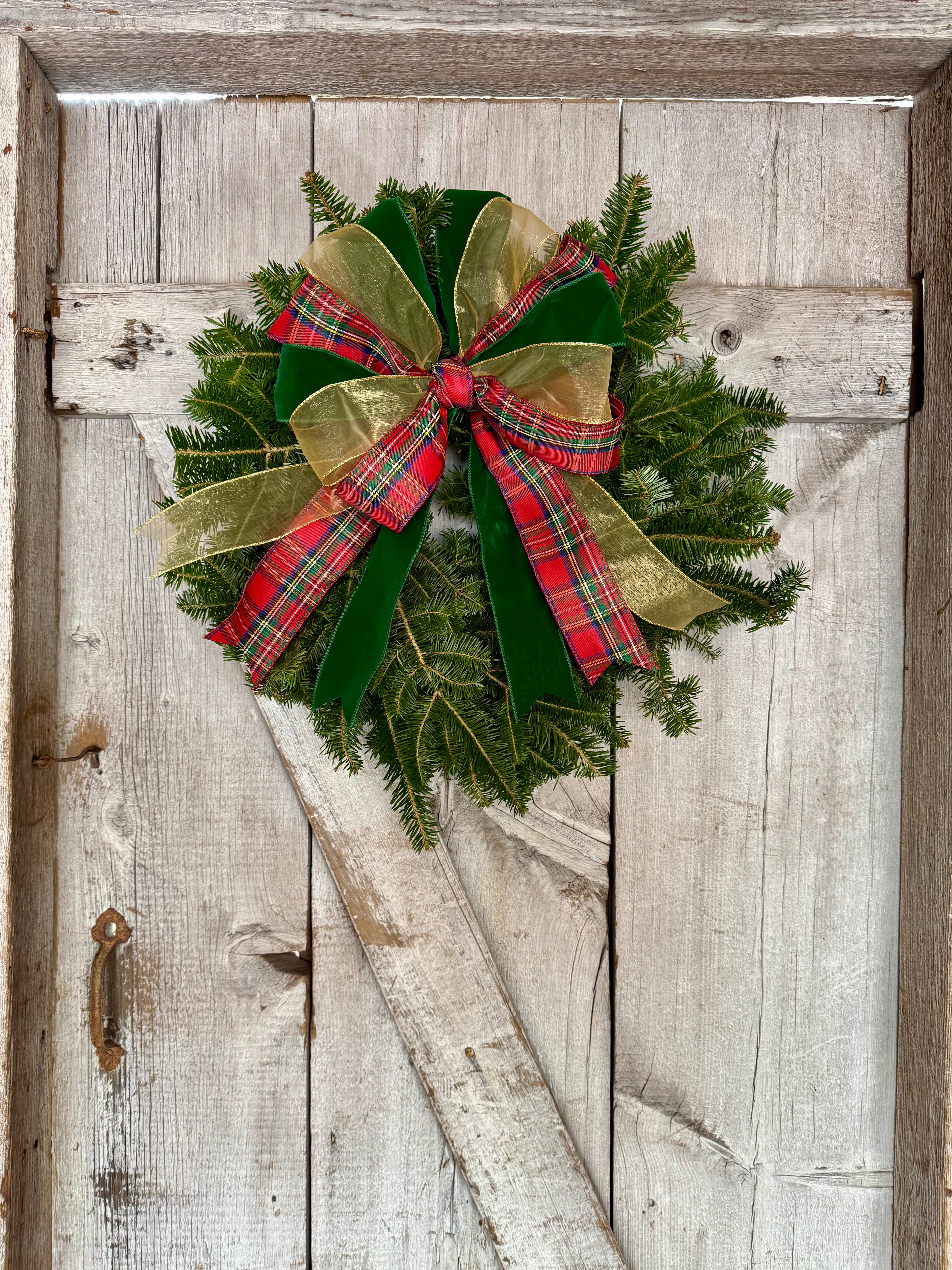 Gold Velvet Plaid Wreath