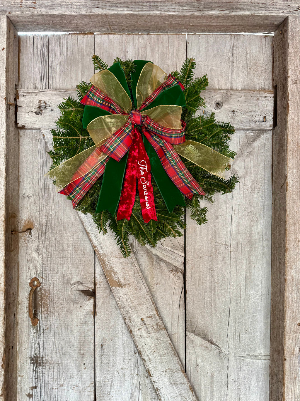 Gold Velvet Plaid Wreath