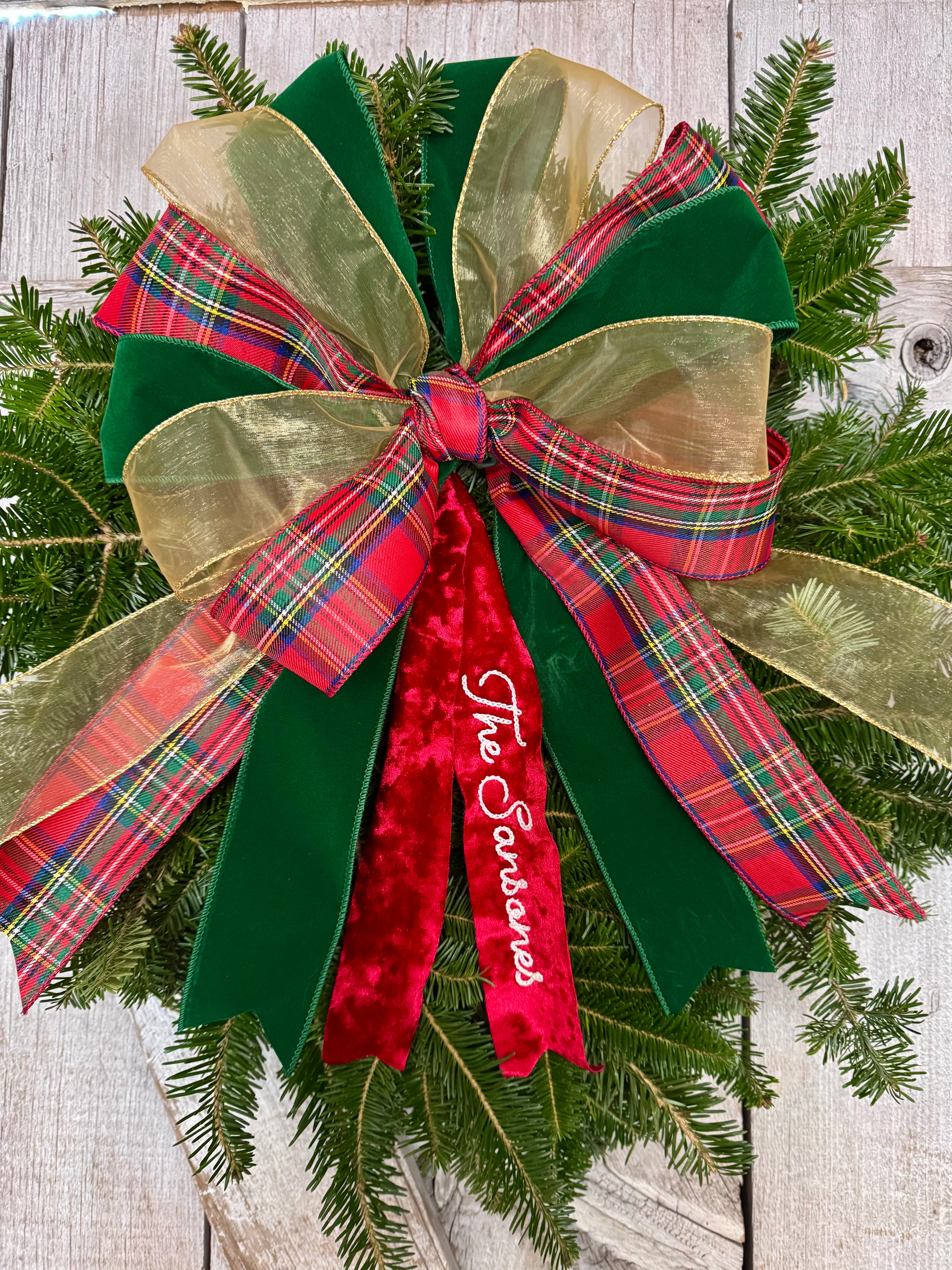 Gold Velvet Plaid Wreath