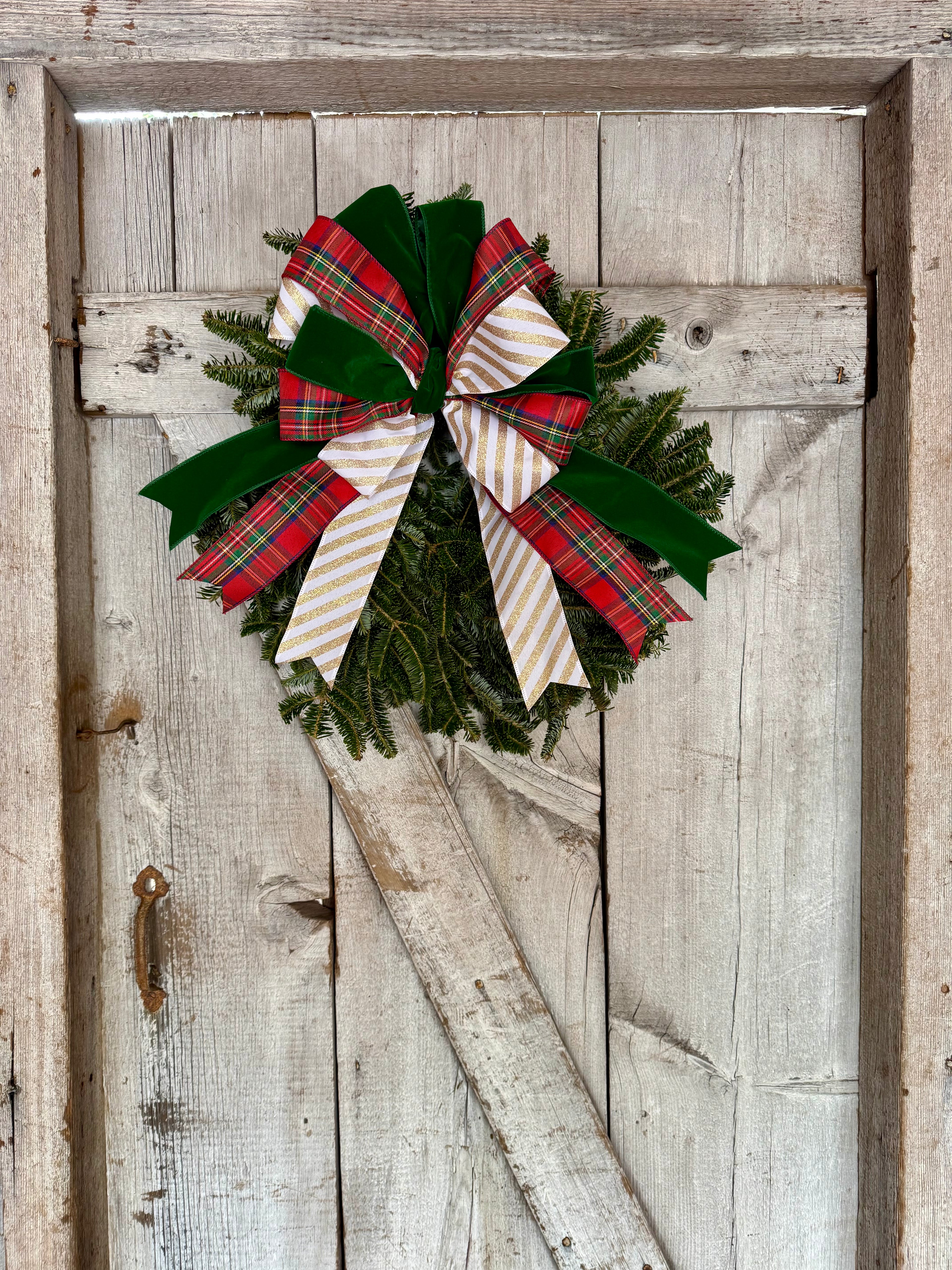 Velvet Stripe Plaid Wreath
