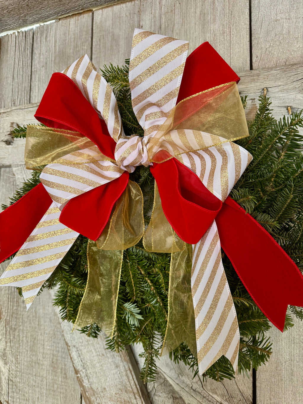 Gold Stripe Velvet Wreath