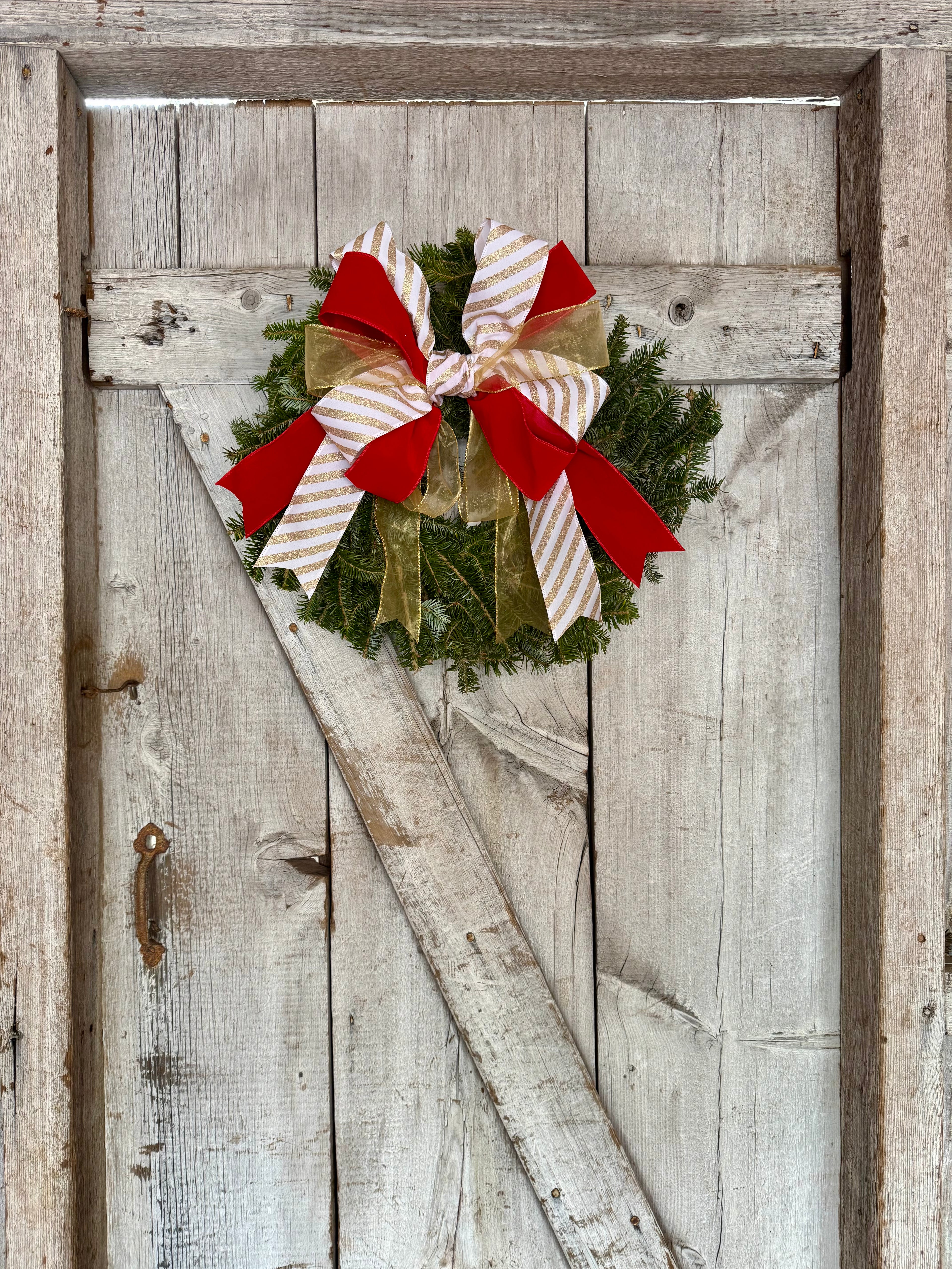 Gold Stripe Velvet Wreath
