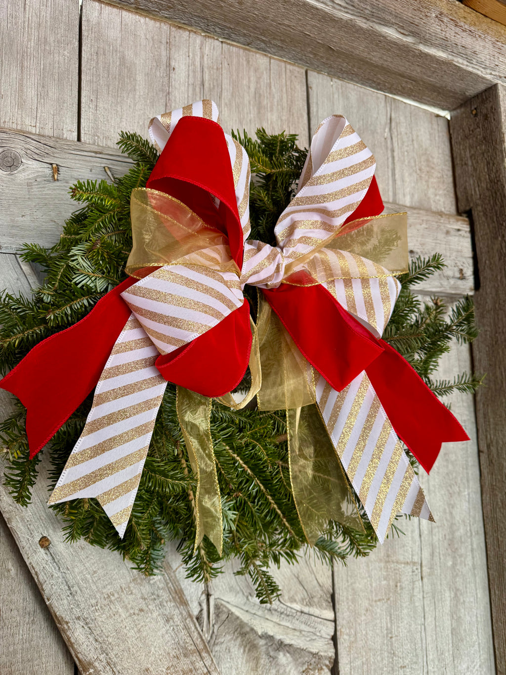 Gold Stripe Velvet Wreath