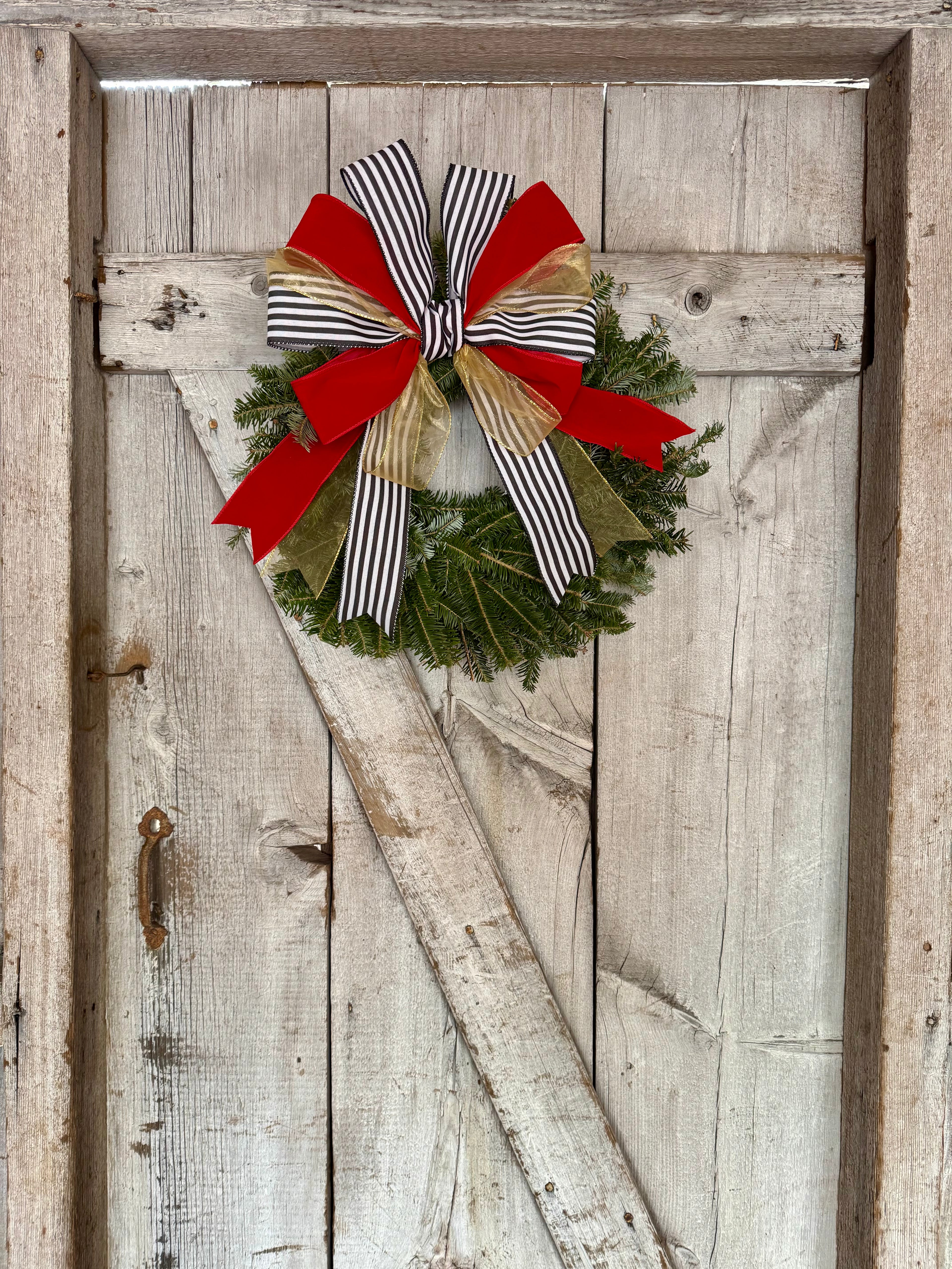 Stripe Velvet Gold Wreath