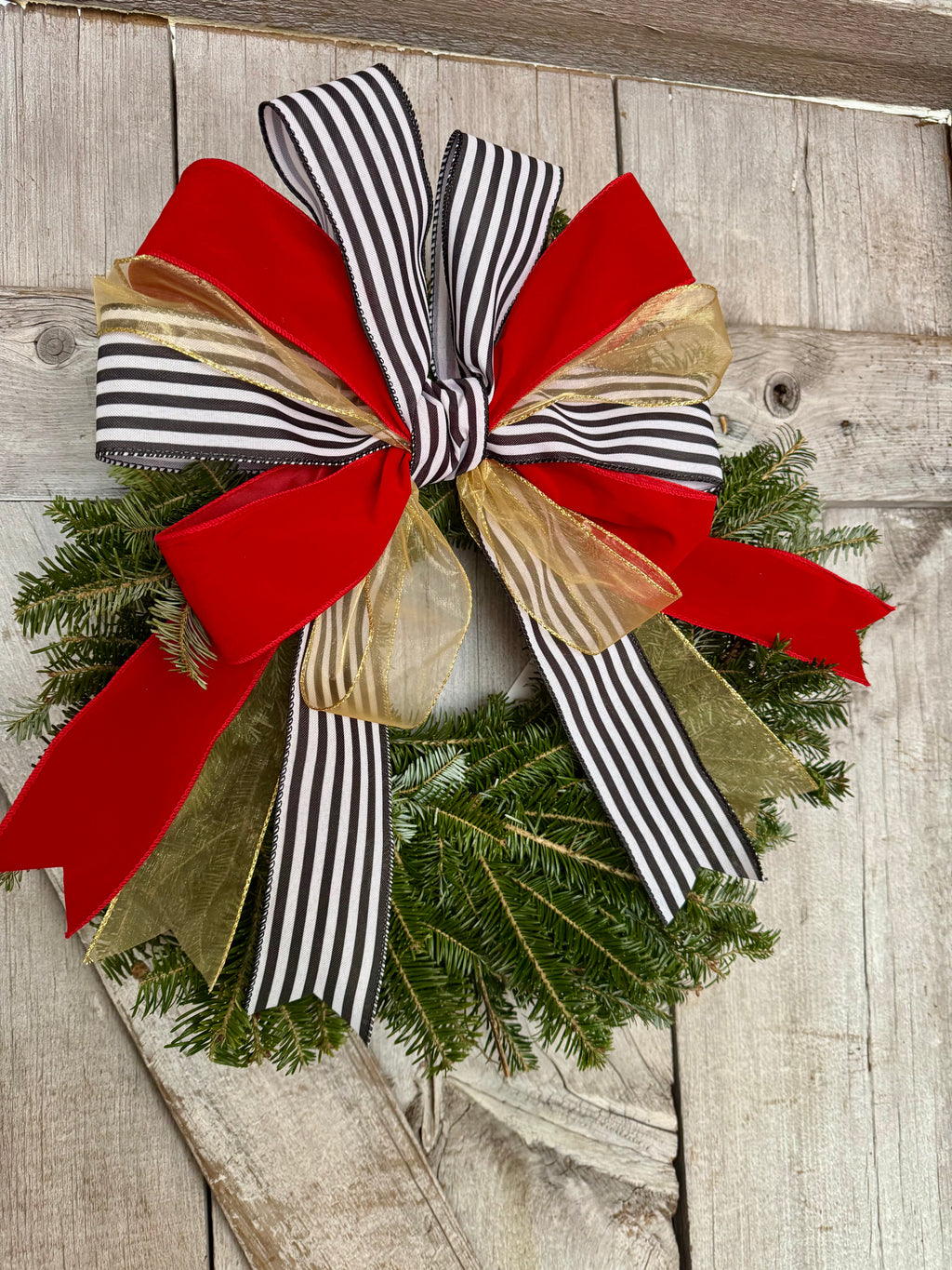 Stripe Velvet Gold Wreath