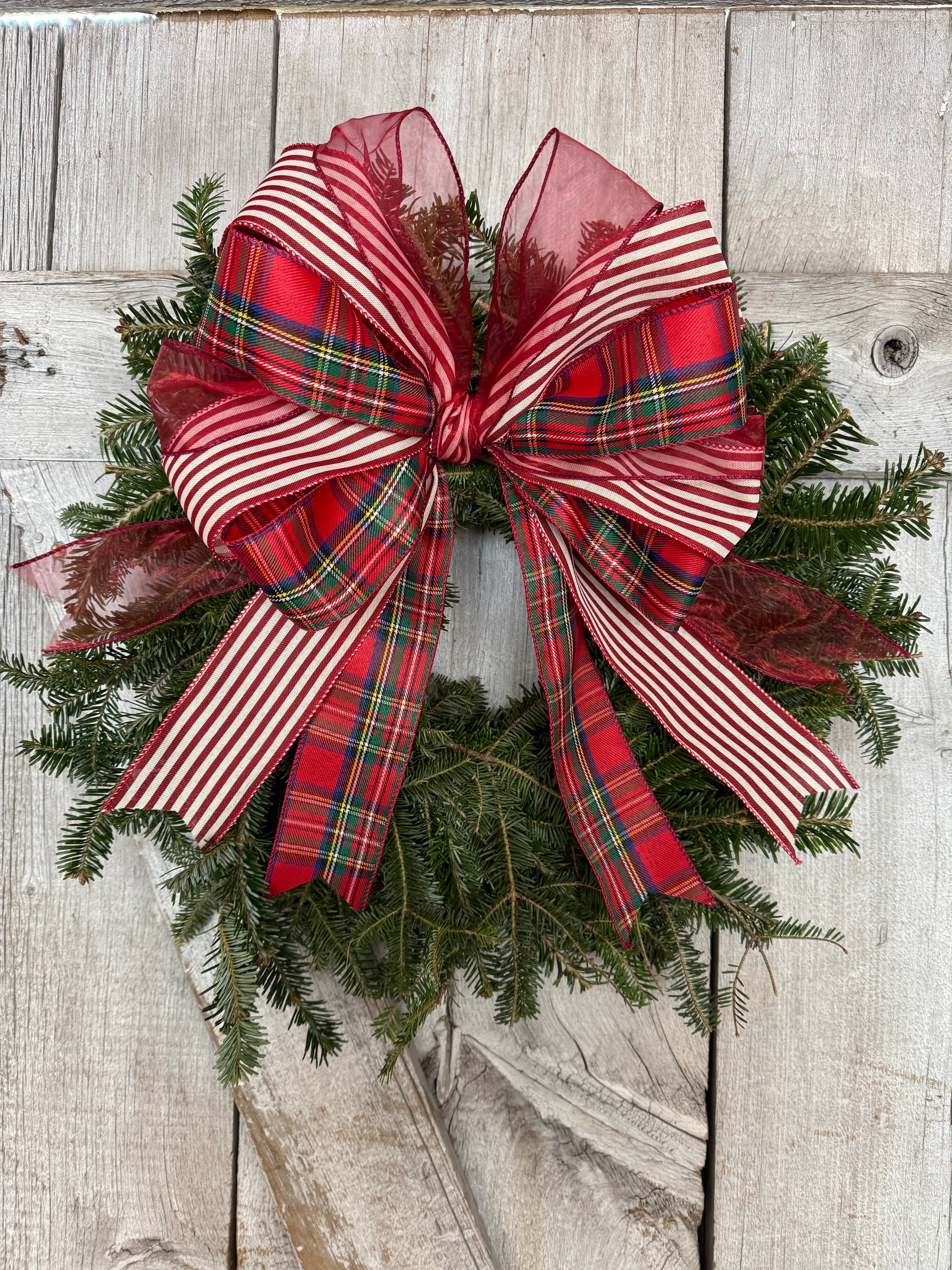 Plaid Red Stripe Wreath
