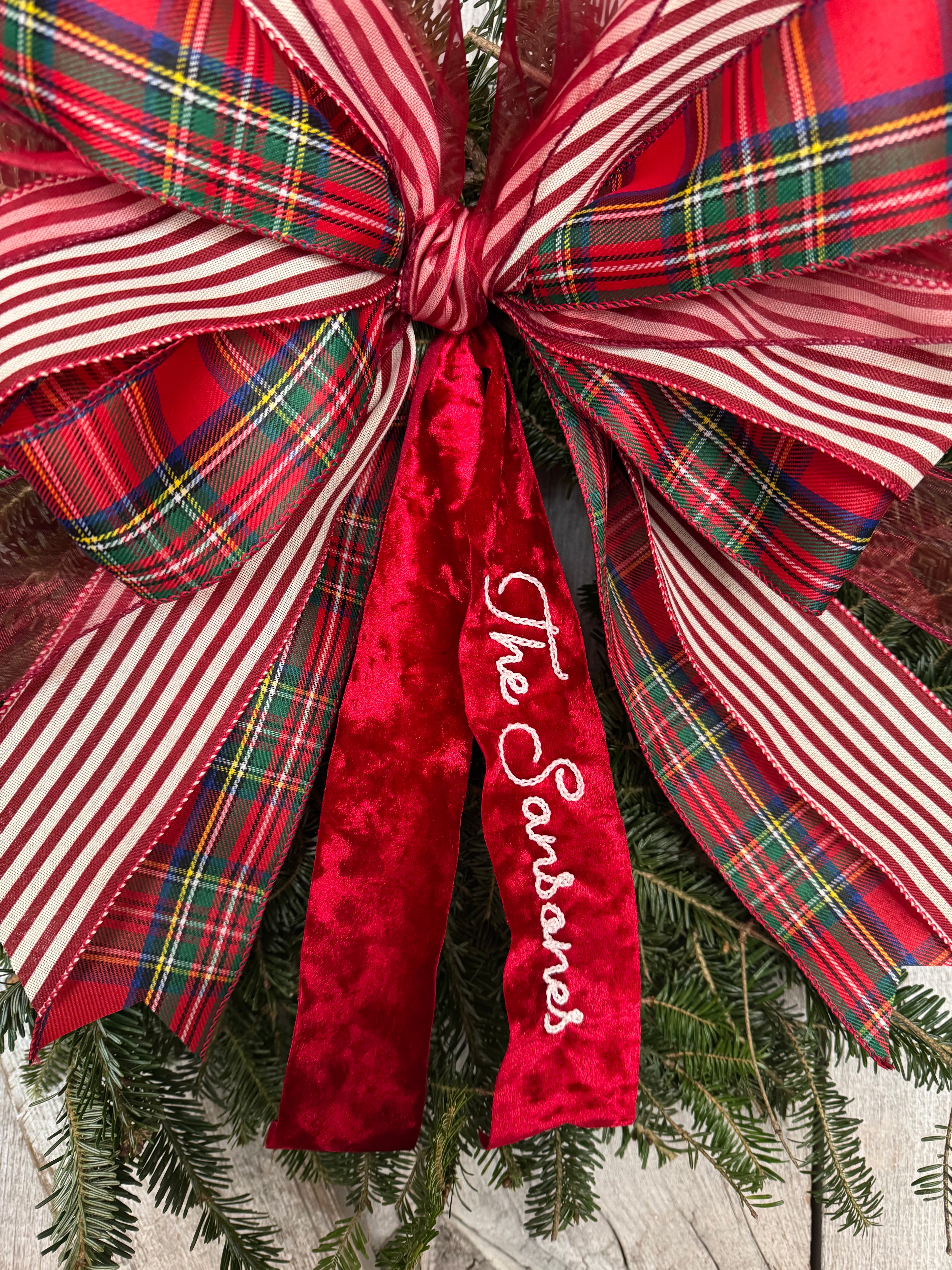 Plaid Red Stripe Wreath